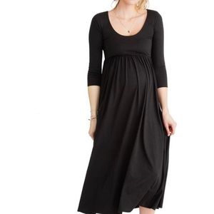 Hatch Collection Phoebe Maternity Dress in black